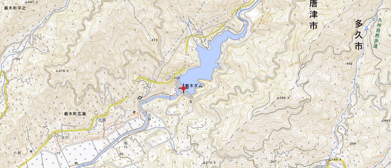 厳木川・厳木ダム地図